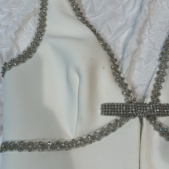 Self Portrait White with Rhinestones dress. - Picture 2 of 6